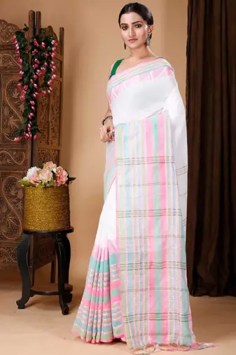 Woven design ethnic motifs cotton saree