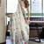 Off white floral printed linen jacquard saree with unstiched blouse piece