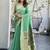 Sea green cotton blend jacquard saree with traditional paithani pallu
