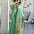 Sea green cotton blend jacquard saree with traditional paithani pallu