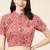 Pink cotton sanganeri printed non padded blouse