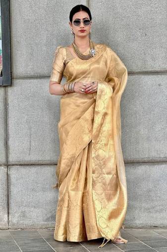 Embellished zari tissue designer kanjeevaram saree