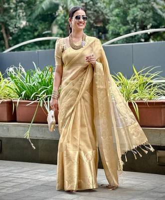 Embellished zari tissue designer kanjeevaram saree 3