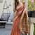 Peach cotton blend jacquard saree with traditional paithani pallu