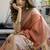 Peach cotton blend jacquard saree with traditional paithani pallu