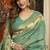 Turquoise kota silk blend paithani saree with meenakari floral bootis