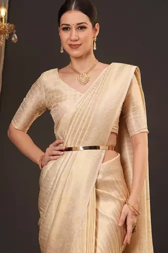 Woven design zari silk blend kanjeevaram saree
