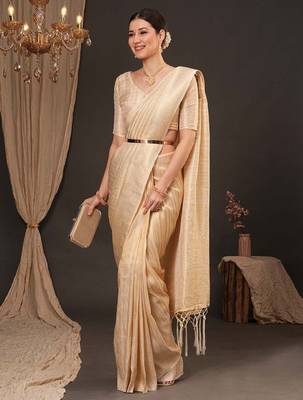 Woven design zari silk blend kanjeevaram saree 4