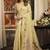 Beige cotton blend saree with meenakari work and unstiched blouse