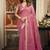 Rose pink cotton blend saree with meenakari work and unstiched blouse