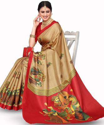 beige kanjeevaram saree with ethnic motif zari work 4