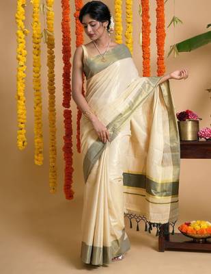 Zari tissue kasavu saree 2