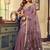 Mauve cotton blend saree with litchi work & tassels