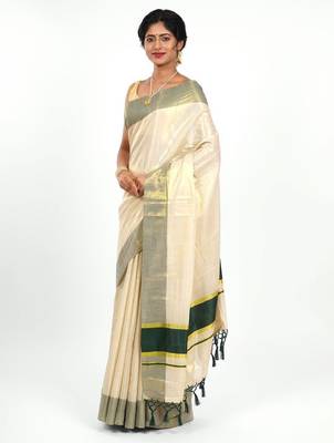 Zari tissue kasavu saree 3