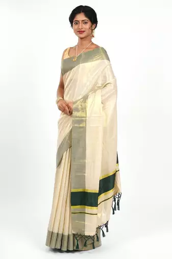 Zari tissue kasavu saree