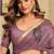 Mauve cotton blend saree with litchi work & tassels