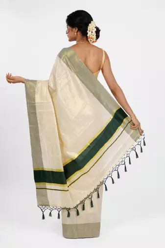 Zari tissue kasavu saree