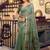 Sage green cotton blend saree with litchi work & tassels