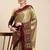 Ethnic motifs kutchi embroidery silk cotton heavy work banarasi saree