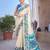 Abstract printed mysore silk saree