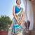 Abstract printed mysore silk saree
