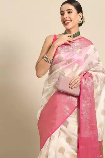Ethnic motifs zari kasauv saree