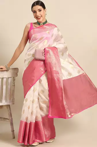 Ethnic motifs zari kasauv saree