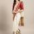 Off-white & maroon solid kasavu saree