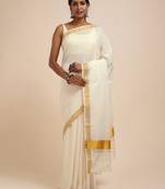 Zari cotton kasavu saree