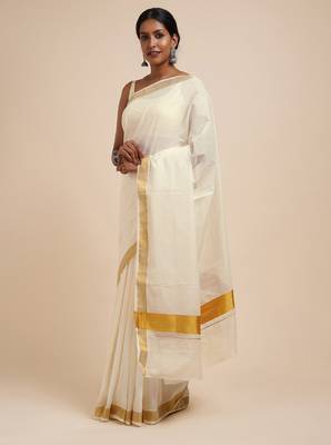 Zari cotton kasavu saree 2