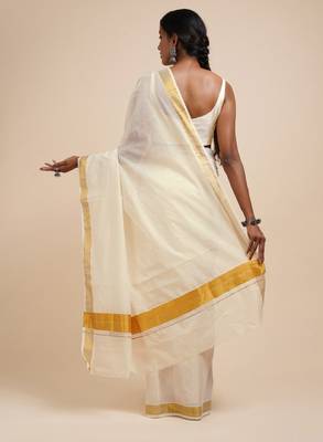 Zari cotton kasavu saree 3