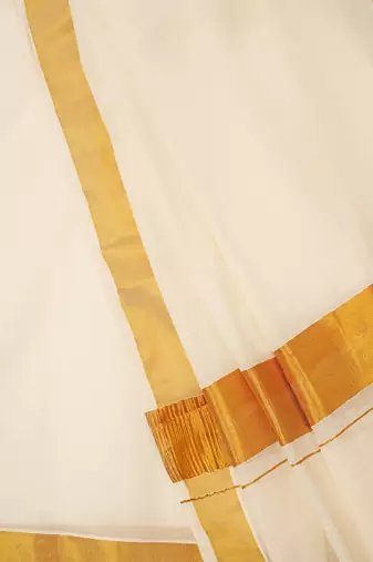Zari cotton kasavu saree