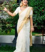 Zari silk cotton designer kasavu saree