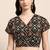 Black cotton sanganeri printed non padded blouse