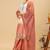 Women's latest wine orange embroidered palazzo suit
