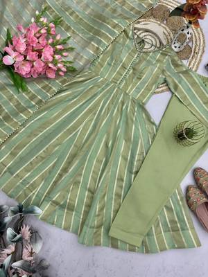  pista green festive anarkali suit set 4