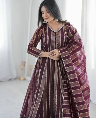  wine festive anarkali suit set 2