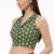 Green cotton sanganeri printed non padded blouse