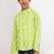 cotton full sleeves printed  short kurta - lime green