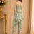 cotton  sleeveless all over printed jumpsuit- olive green