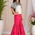 woven cotton  cold shoulder sleeve border and printed top with sharara -grey and coral