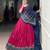 Pink Navaratri Special Bandhej Print With Gotta Patti Lace Touch Up Lehenga with Unstitched Blouse