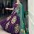 Purple Tussar Silk Printed & Foil with Lace Touch Up Work Lehenga with Unstitched Blouse