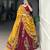 Maroon Tussar Silk Printed & Foil with Lace Touch Up Work Lehenga with Unstitched Blouse