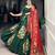 Green Tussar Silk Printed & Foil with Lace Touch Up Work Lehenga with Unstitched Blouse