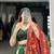 Green Tussar Silk Printed & Foil with Lace Touch Up Work Lehenga with Unstitched Blouse