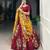 Maroon Tussar Silk Printed & Foil with Lace Touch Up Work Lehenga with Unstitched Blouse