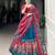 Teal Navaratri Special Tussar Silk Patola Printed Lehenga with unstitched Blouse