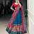 Teal Navaratri Special Tussar Silk Patola Printed Lehenga with unstitched Blouse