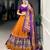 Mustard Navaratri Special Tussar Silk Patola Printed Lehenga with unstitched Blouse